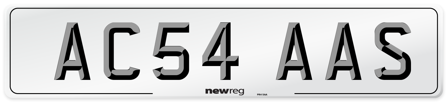 AC54 AAS Number Plate from New Reg
